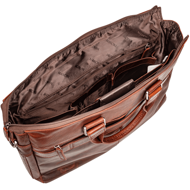 Mancini Laptop Briefcase Mancini BUFFALO Single Compartment Briefcase with RFID Secure Pocket for 15.6” Laptop / Tablet