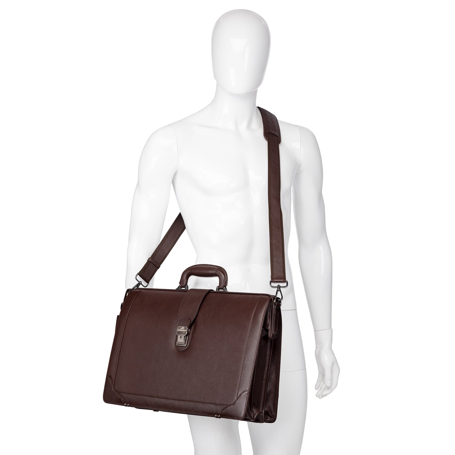 Mancini Laptop Briefcase Mancini MILAN Luxurious Litigator Briefcase Pocket for 17.3” Laptop