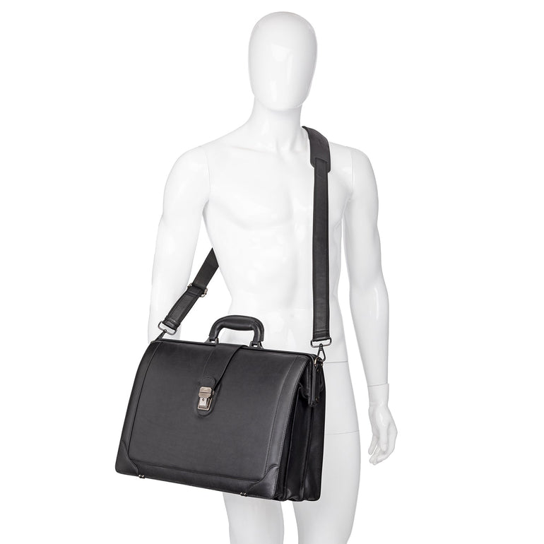 Mancini Laptop Briefcase Mancini MILAN Luxurious Litigator Briefcase Pocket for 17.3” Laptop
