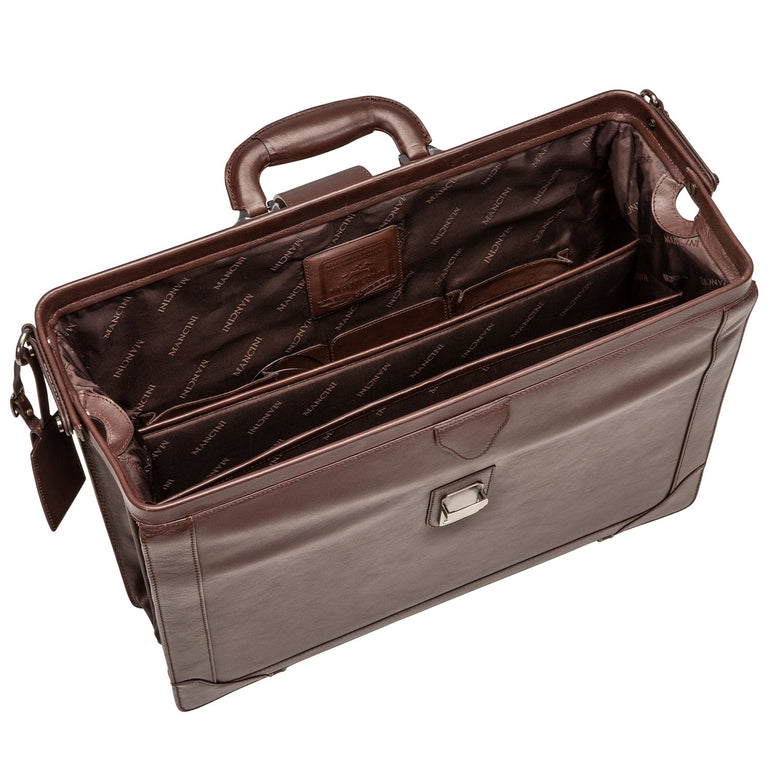 Mancini Laptop Briefcase Mancini MILAN Luxurious Litigator Briefcase Pocket for 17.3” Laptop
