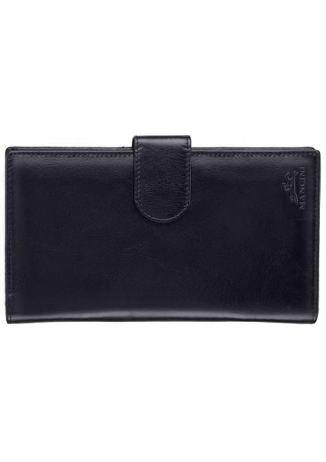 Mancini Passport Case Black Mancini CASABLANCA RFID Secure Classic Passport / Travel Organizer