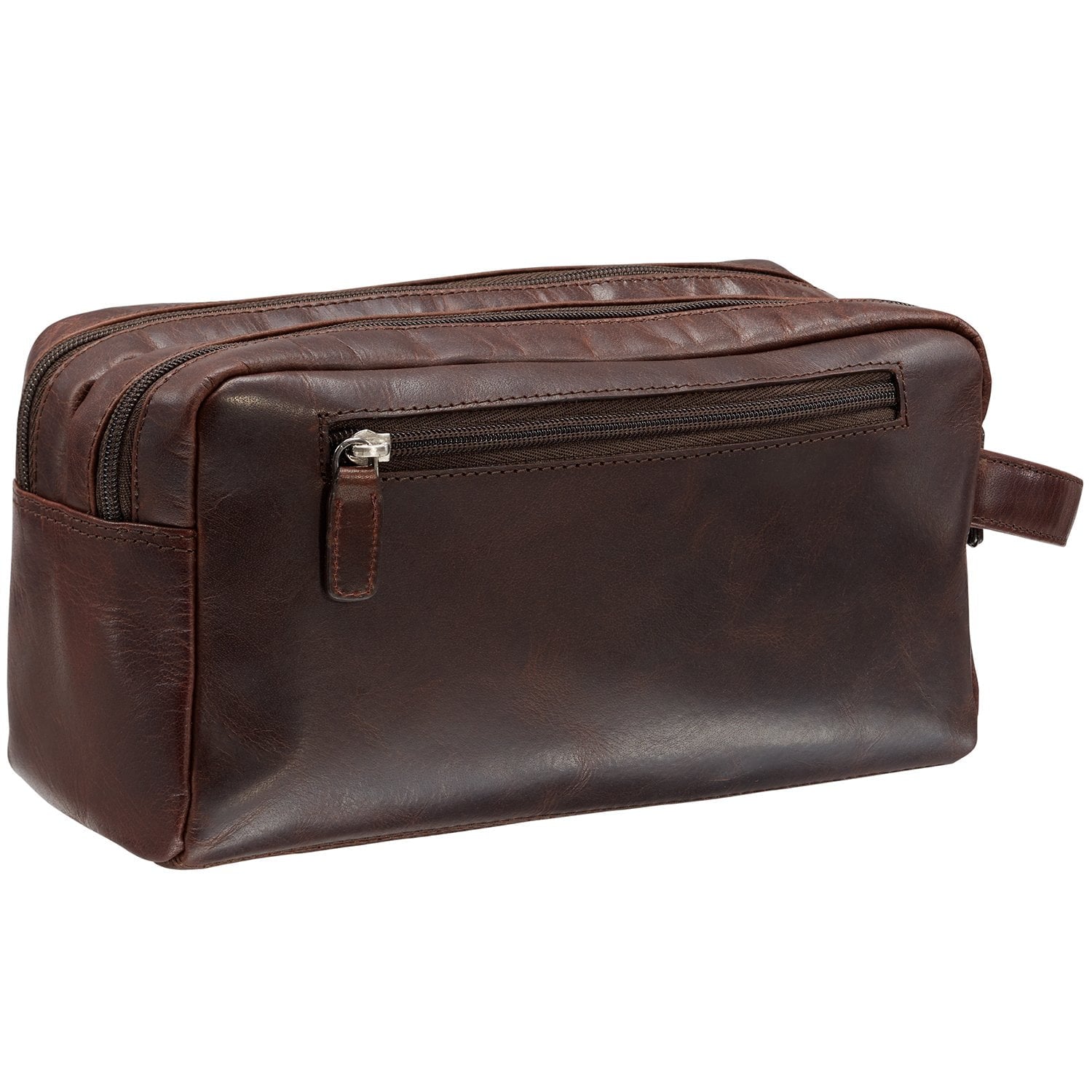 Mancini Toiletry kit Mancini BUFFALO Double Compartment Top Zipper Toiletry Kit