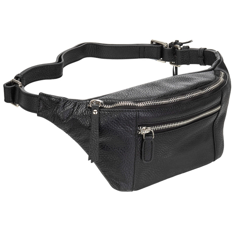Mancini Waist pouch Black Mancini Pebbled Waist Bag