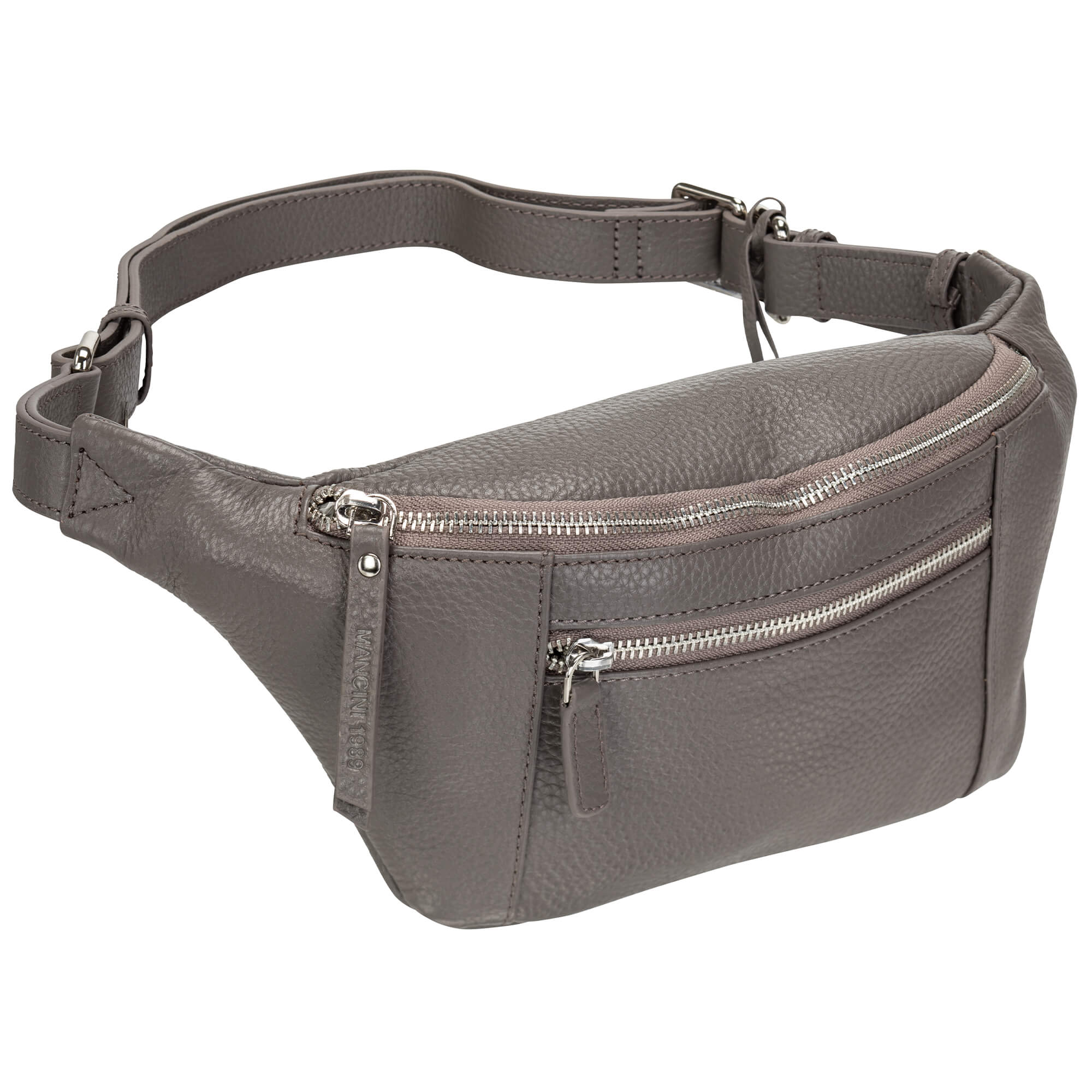 Mancini Waist pouch Grey Mancini Pebbled Waist Bag