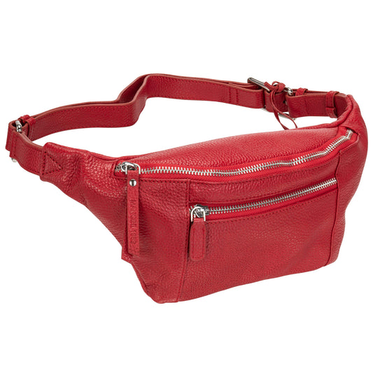 Mancini Waist pouch Red Mancini Pebbled Waist Bag