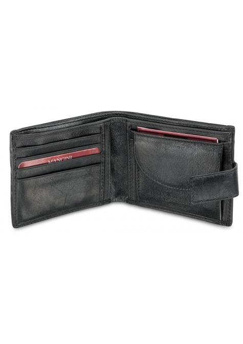Mancini Wallets Black Mancini EQUESTRIAN-2 Men’s RFID Secure Wallet with Coin Pocket