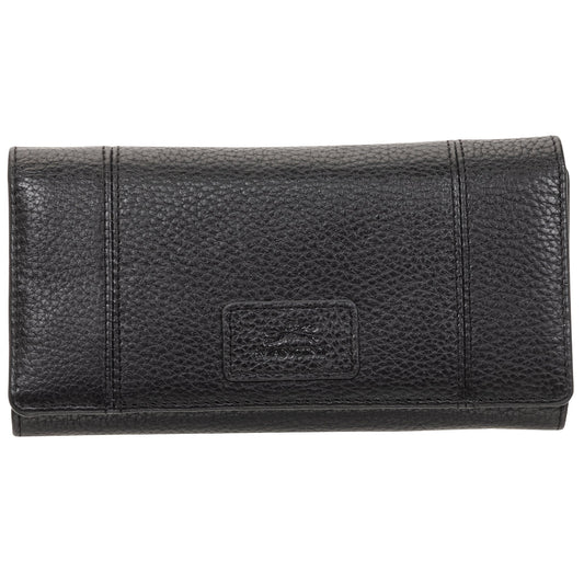 Mancini Wallets Black Mancini Pebbled Ladies’ RFID Trifold Wallet