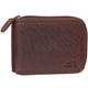 Mancini Wallets Brown Mancini BUFFALO RFID Secure Zippered Billfold with Removable Passcase