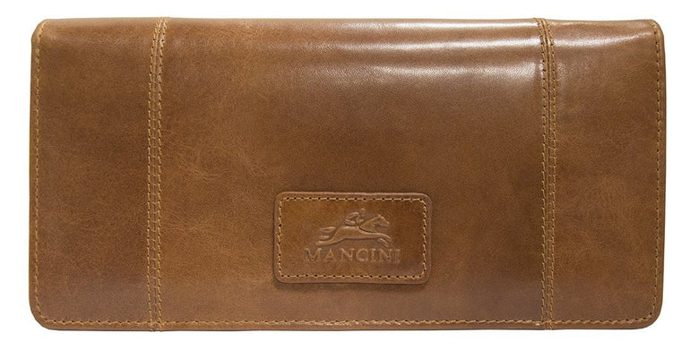 Mancini Wallets Cognac Mancini CASABLANCA Ladies' RFID Secure Trifold Wallet