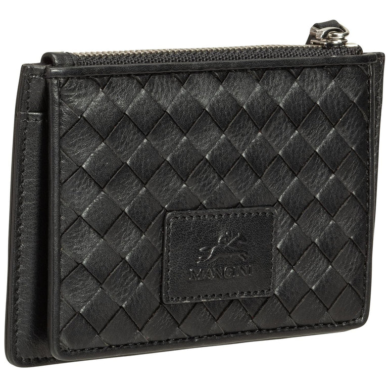 Mancini Wallets Mancini BASKET WEAVE RFID Secure Card Case and Coin Pocket