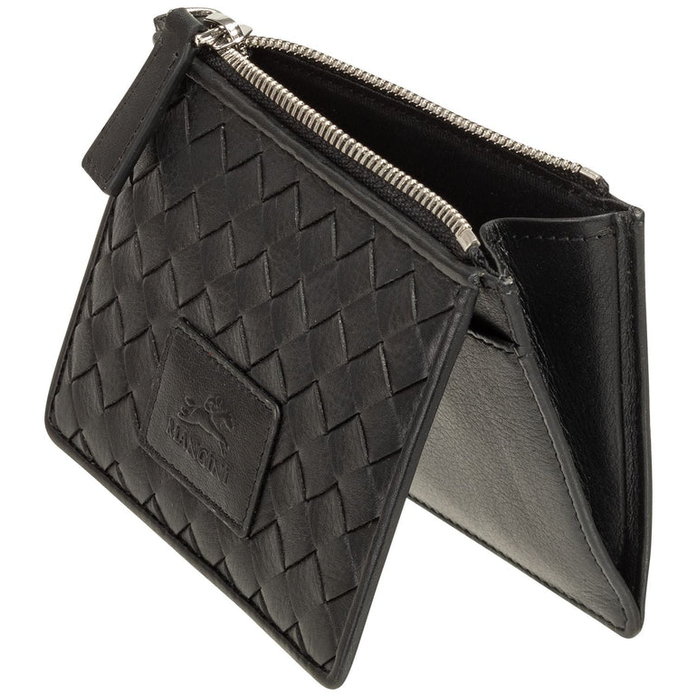 Mancini Wallets Mancini BASKET WEAVE RFID Secure Card Case and Coin Pocket