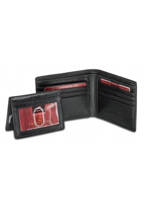 Mancini Wallets Mancini EQUESTRIAN-2 Men`s RFID Secure Billfold with Removable Passcase