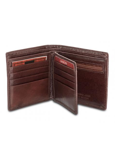 Mancini Wallets Mancini EQUESTRIAN-2 Men’s RFID Secure Center Wing Wallet with Coin Pocket