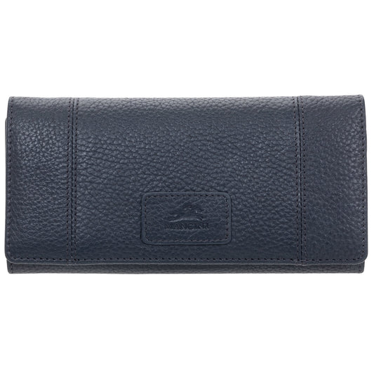 Mancini Wallets Navy Mancini Pebbled Ladies' RFID Trifold Wallet