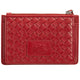Mancini Wallets Red Mancini BASKET WEAVE RFID Secure Card Case and Coin Pocket