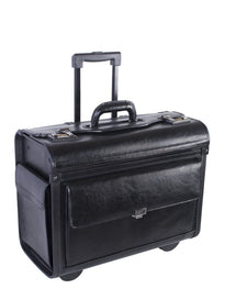 Nextech Leather Wheeled Business Case With Removable Portable Laptop Sleeve