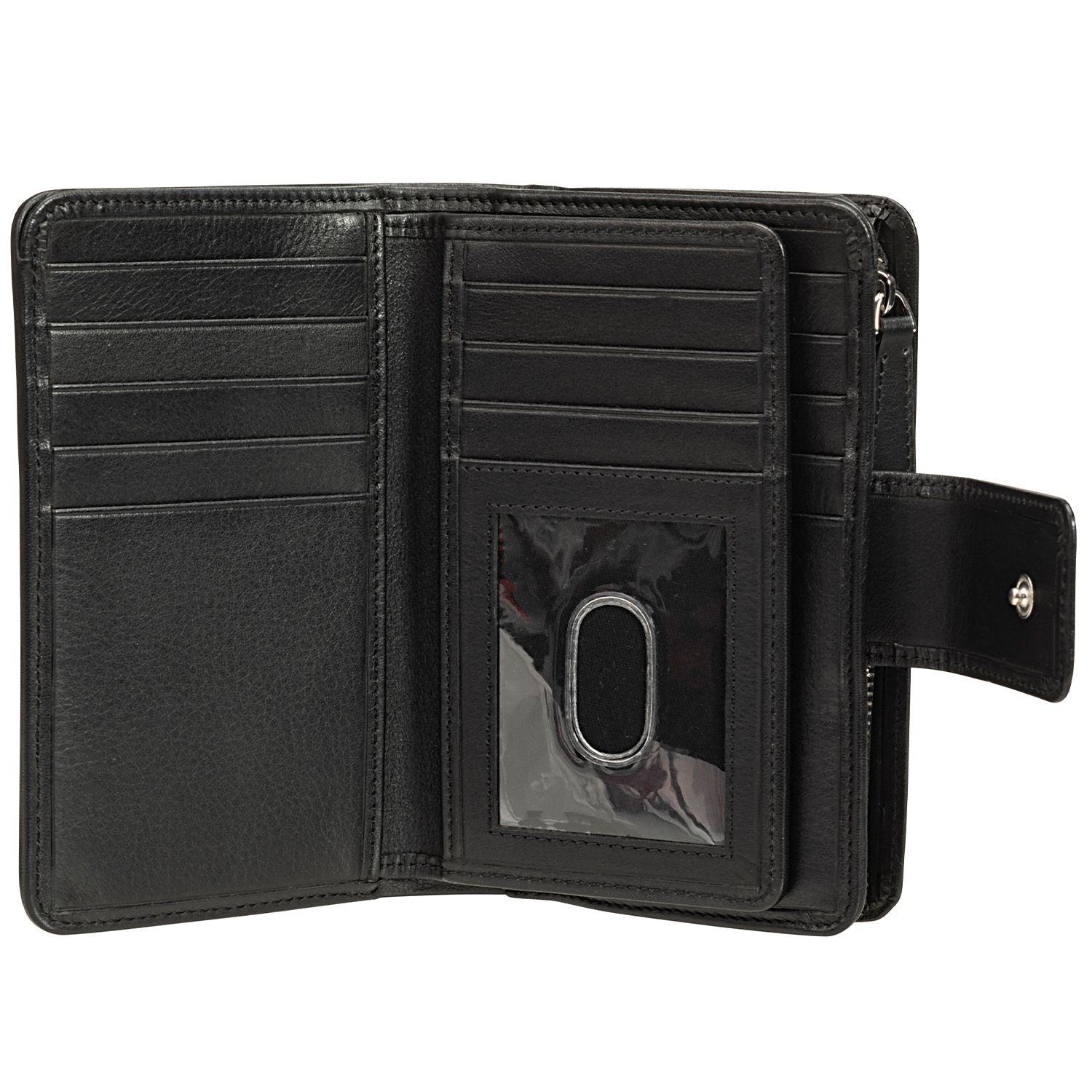 Mancini BASKET WEAVE RFID Secure Medium Clutch Wallet