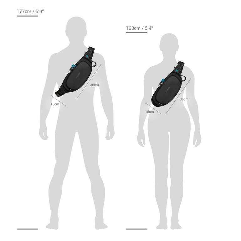 Pacsafe Waist Pouches Econyl Black Pacsafe Eco Anti-Theft Waist Pack