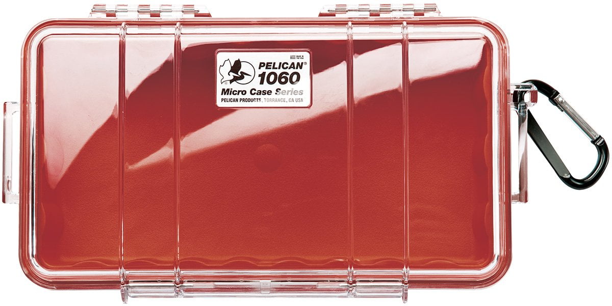 Pelican 1060 Micro Case - Red/Clear