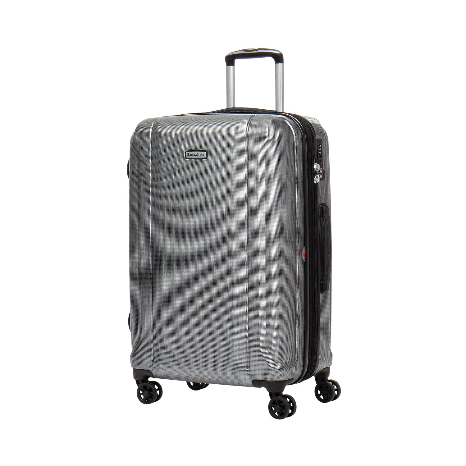 Samsonite Luggage Brushed Silver Samsonite Omni 3.0 Medium Spinner Expandable Luggage