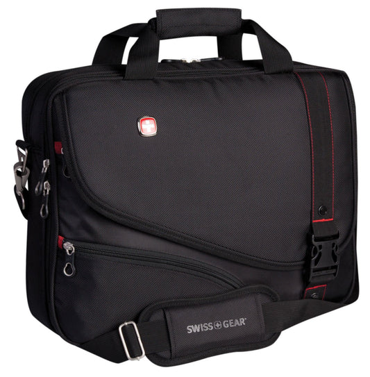 Swiss Gear Briefcases Black Swiss Gear Ballistic Nylon Double Gusset Top Load Portfolio - 15.6 Inches