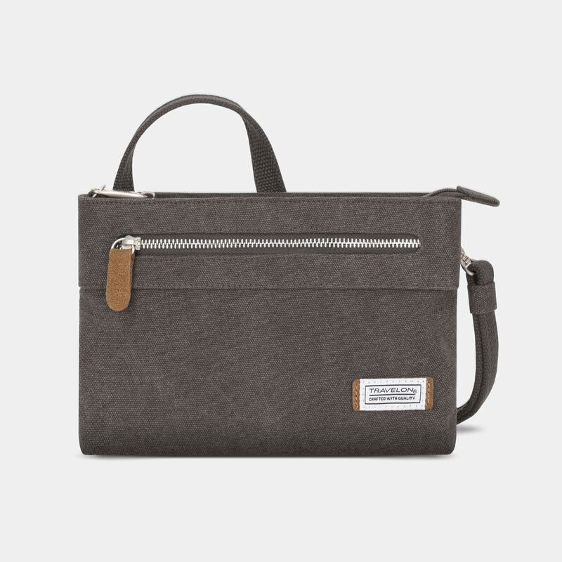 Travelon Cross-Body Bag Pewter Travelon Anti-Theft Heritage Small Crossbody