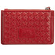 Mancini BASKET WEAVE RFID Secure Card Case and Coin Pocket - Red
